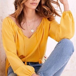 Sezane Silk Yellow Blouse